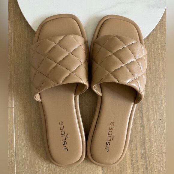 J/Slides Yoel Quilted Leather Sandals – Size 8.5 New - Picture 4 of 5